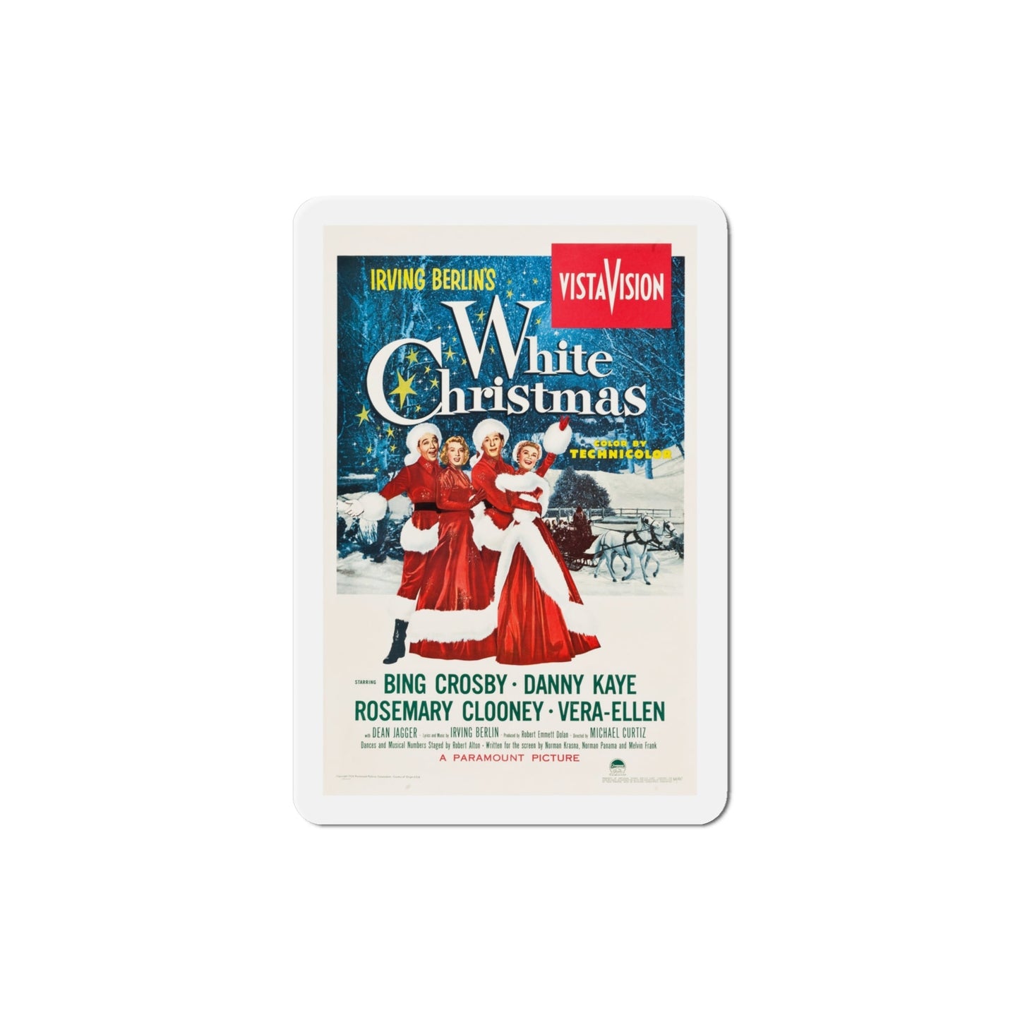 White Christmas 1954 Movie Poster Die-Cut Magnet-4 Inch-The Sticker Space