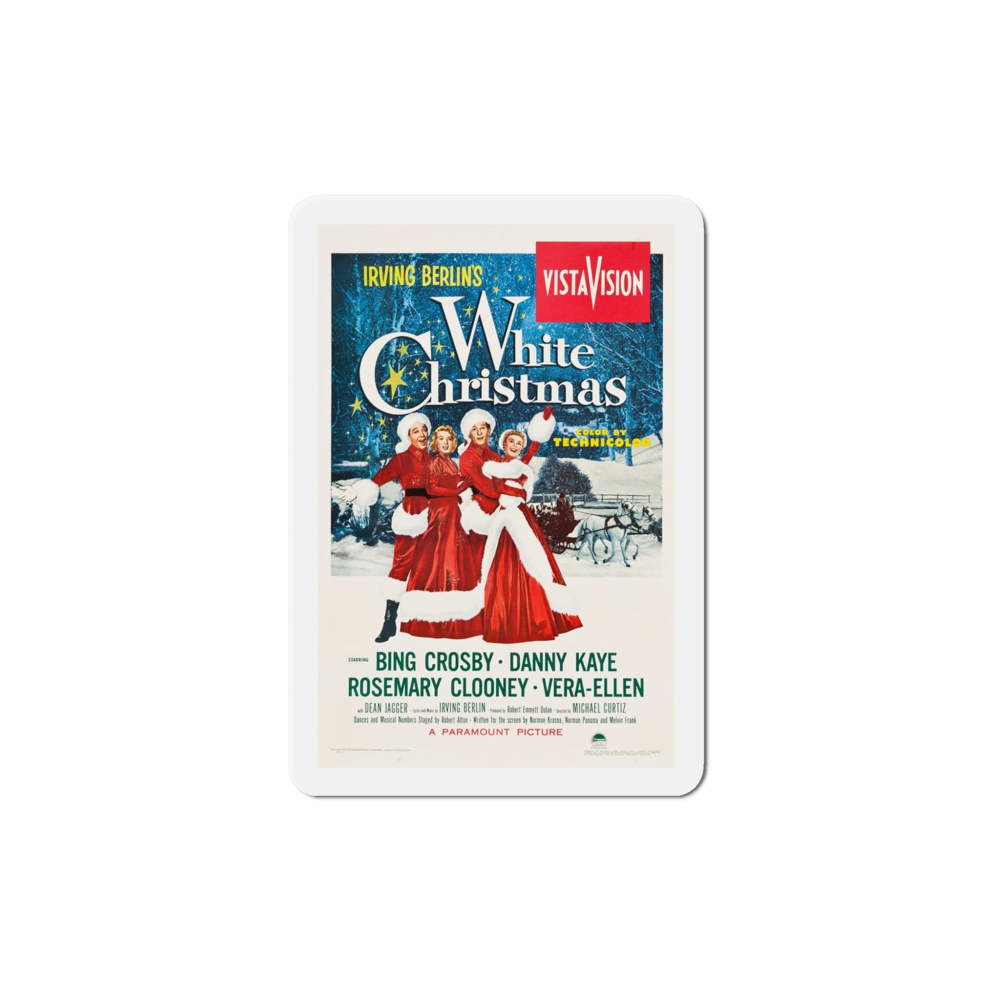 White Christmas 1954 Movie Poster Die-Cut Magnet-5 Inch-The Sticker Space