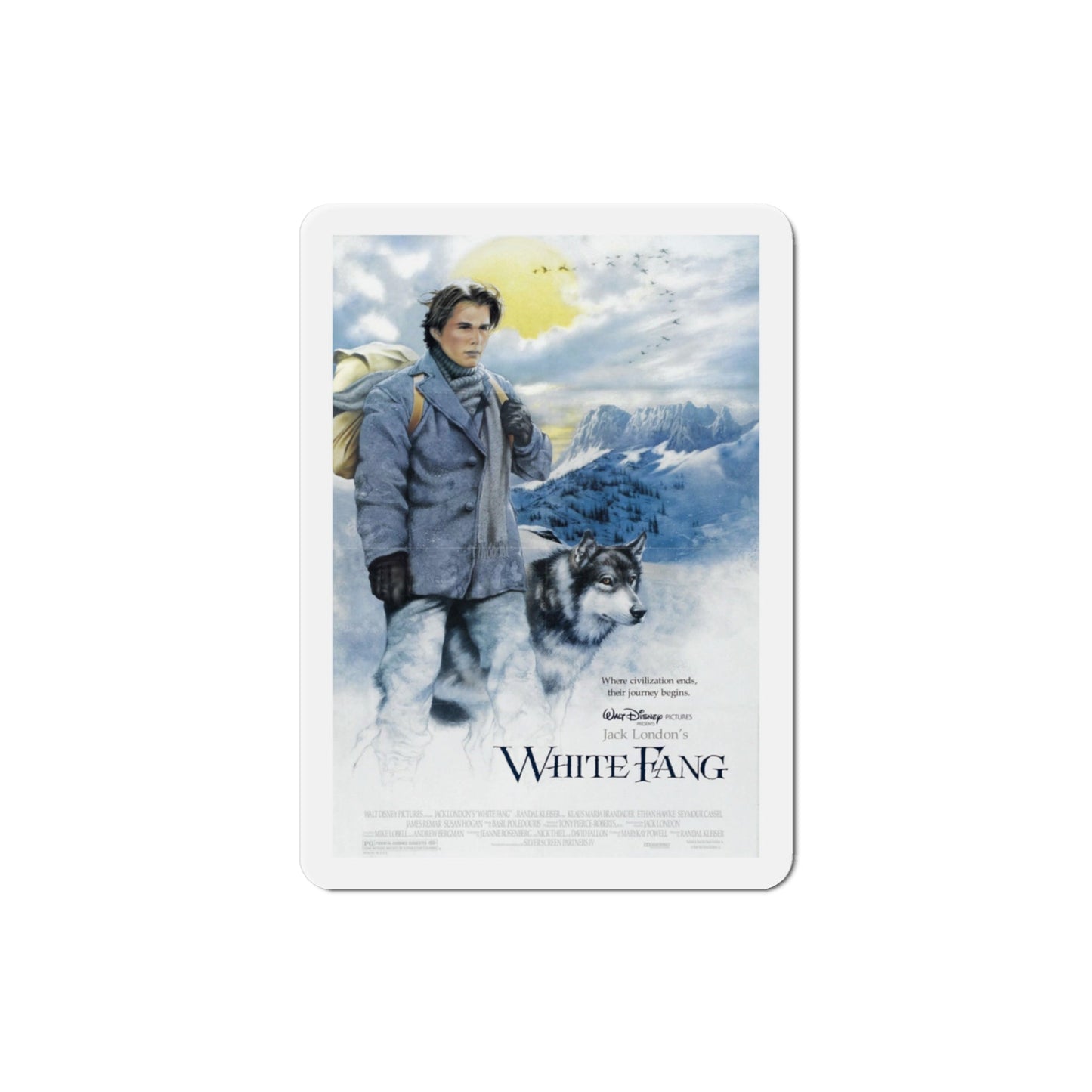 White Fang 1991 Movie Poster Die-Cut Magnet-3" x 3"-The Sticker Space