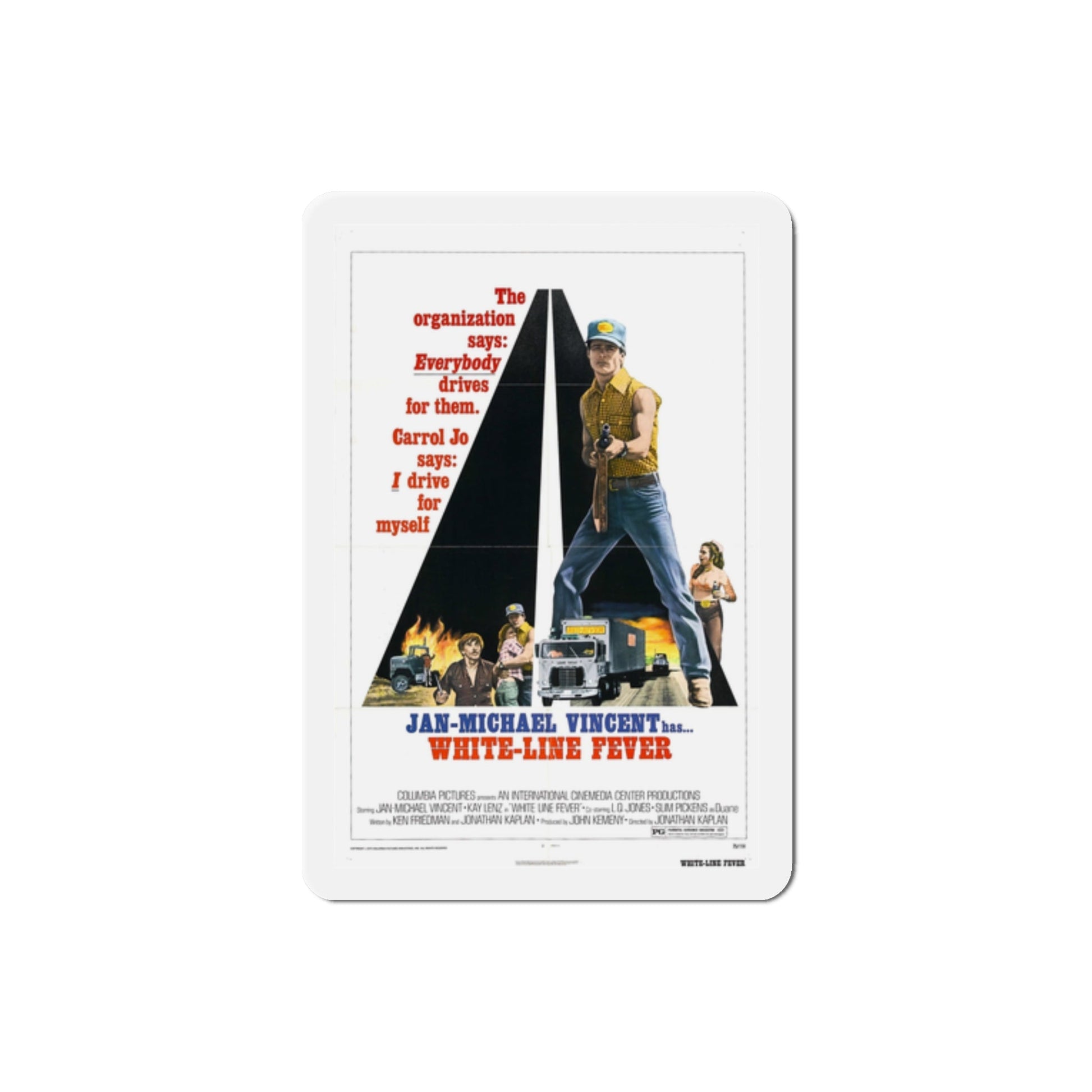 White Line Fever 1975 2 Movie Poster Die-Cut Magnet-2" x 2"-The Sticker Space