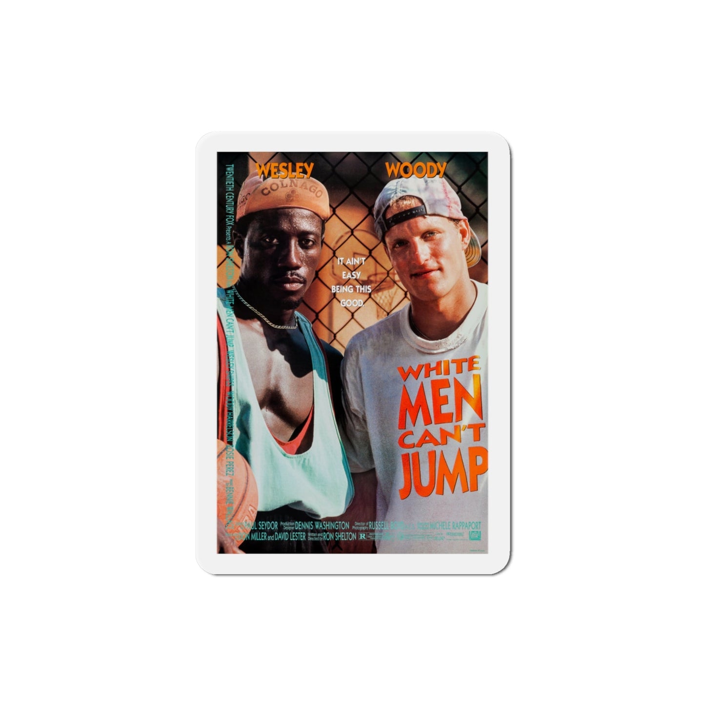 White Men Cant Jump 1992 Movie Poster Die-Cut Magnet-3" x 3"-The Sticker Space