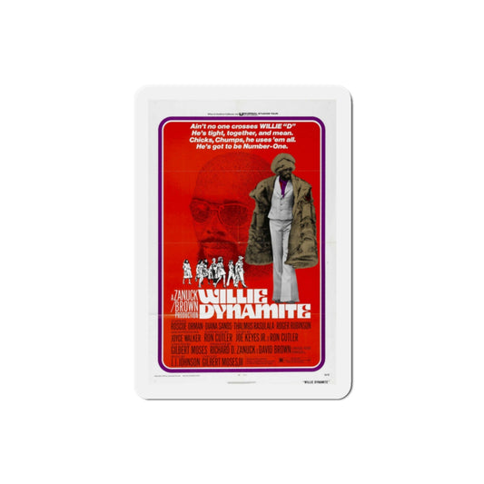 Willie Dynamite 1974 Movie Poster Die-Cut Magnet-2" x 2"-The Sticker Space