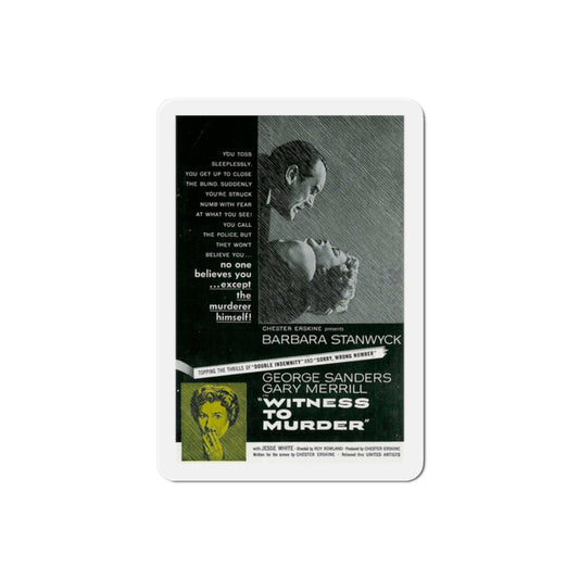 Witness to Murder 1954 Movie Poster Die-Cut Magnet-2 Inch-The Sticker Space