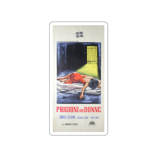 WOMEN'S PRISON (ITALIAN) 1955 Movie Poster STICKER Vinyl Die-Cut Decal-White-The Sticker Space