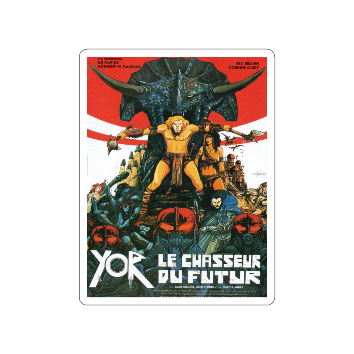YOR THE HUNTER FROM THE FUTURE 1983 Movie Poster STICKER Vinyl Die-Cut Decal-White-The Sticker Space