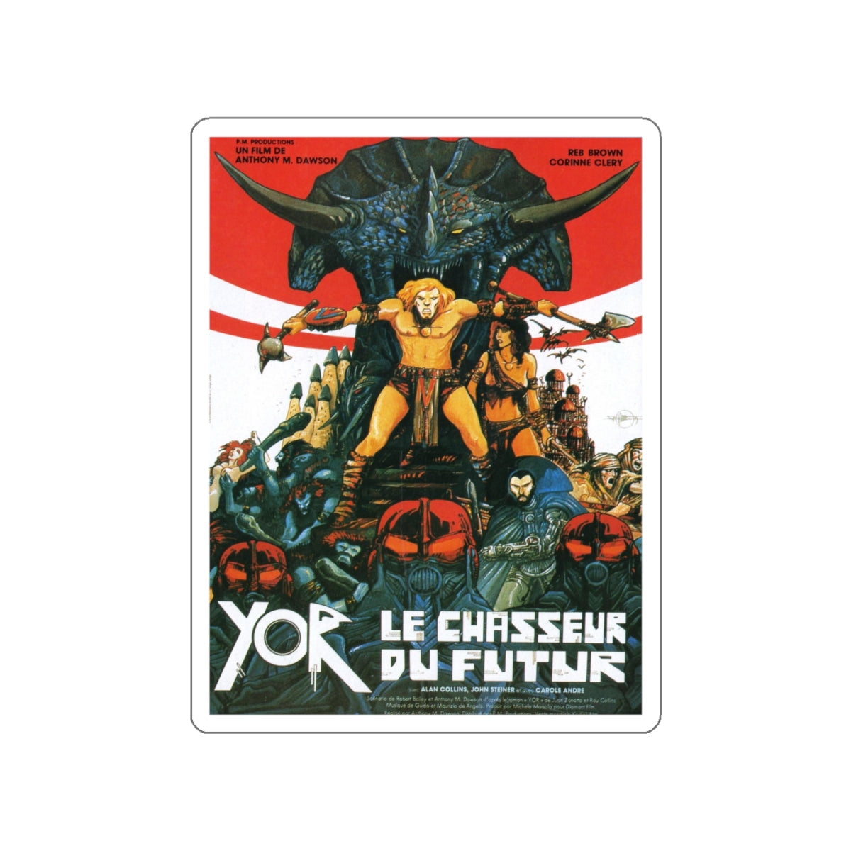 YOR THE HUNTER FROM THE FUTURE 1983 Movie Poster STICKER Vinyl Die-Cut Decal-White-The Sticker Space