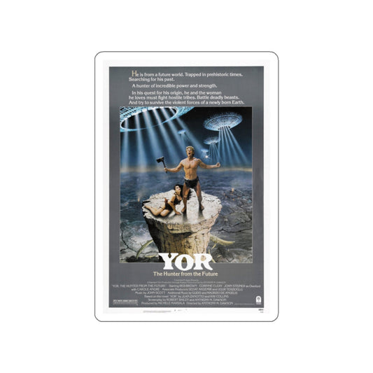 YOR THE HUNTER FROM THE FUTURE (2) 1983 Movie Poster STICKER Vinyl Die-Cut Decal-White-The Sticker Space