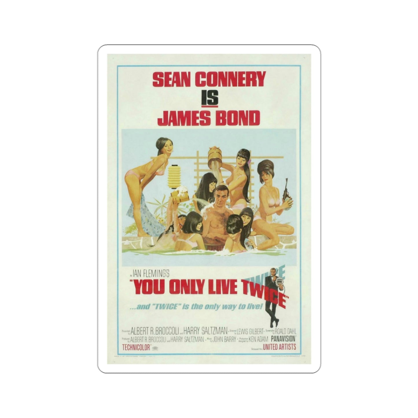 You Only Live Twice 1967 Movie Poster STICKER Vinyl Die-Cut Decal-3 Inch-The Sticker Space