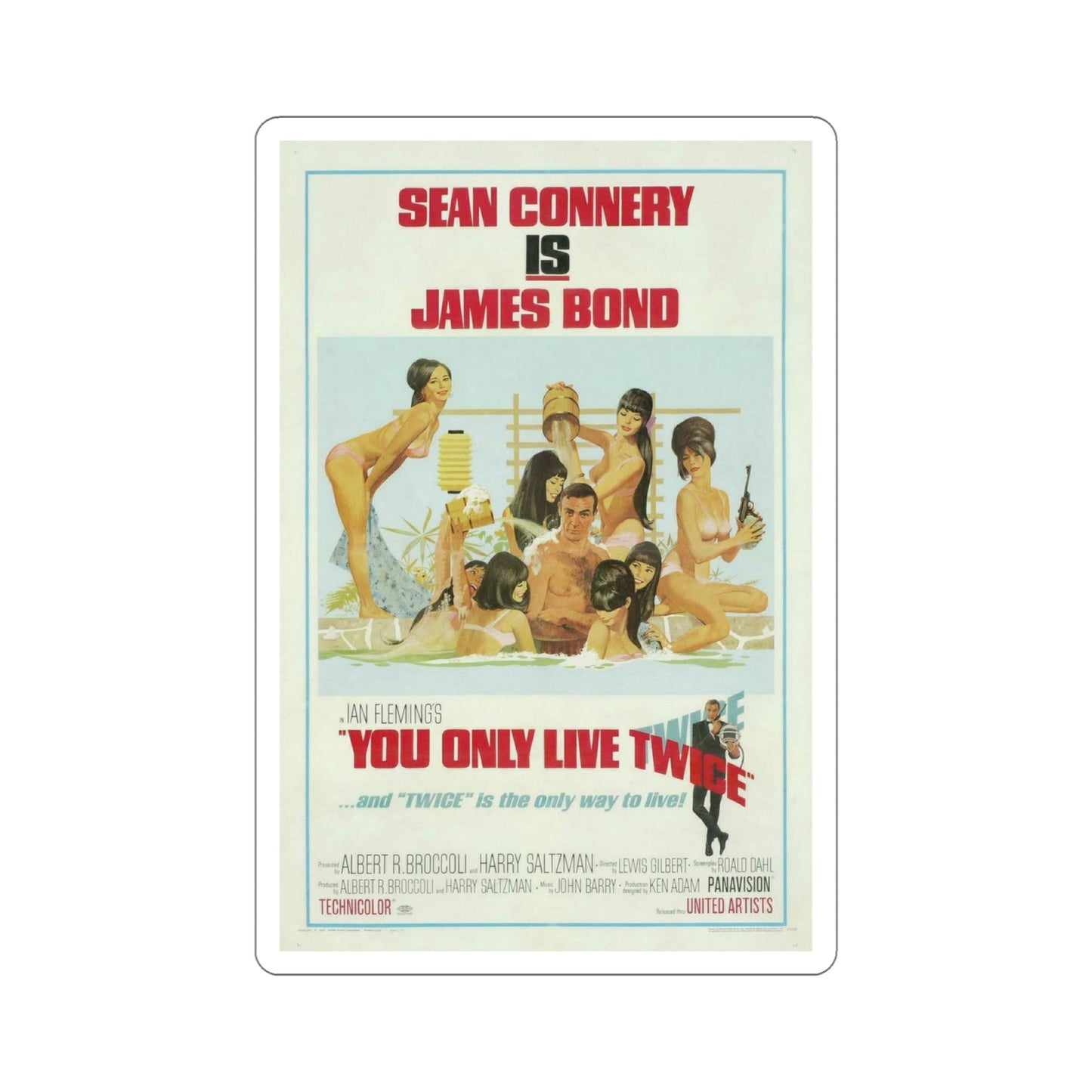 You Only Live Twice 1967 Movie Poster STICKER Vinyl Die-Cut Decal-5 Inch-The Sticker Space