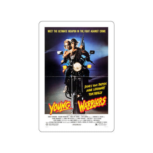 YOUNG WARRIORS 1983 Movie Poster STICKER Vinyl Die-Cut Decal-White-The Sticker Space