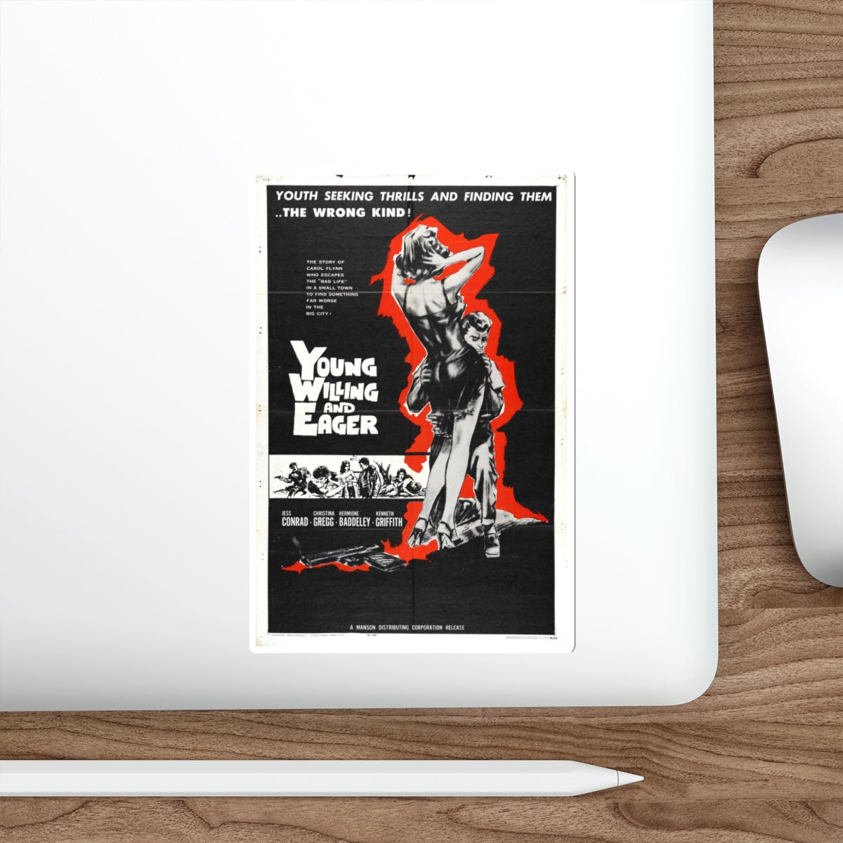 YOUNG WILLING AND EAGER 1961 Movie Poster STICKER Vinyl Die-Cut Decal-The Sticker Space