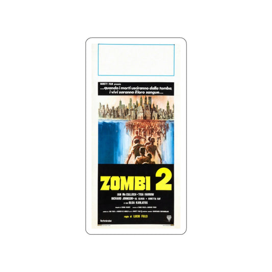 ZOMBI 2 (ITALIAN) 1979 Movie Poster STICKER Vinyl Die-Cut Decal-White-The Sticker Space