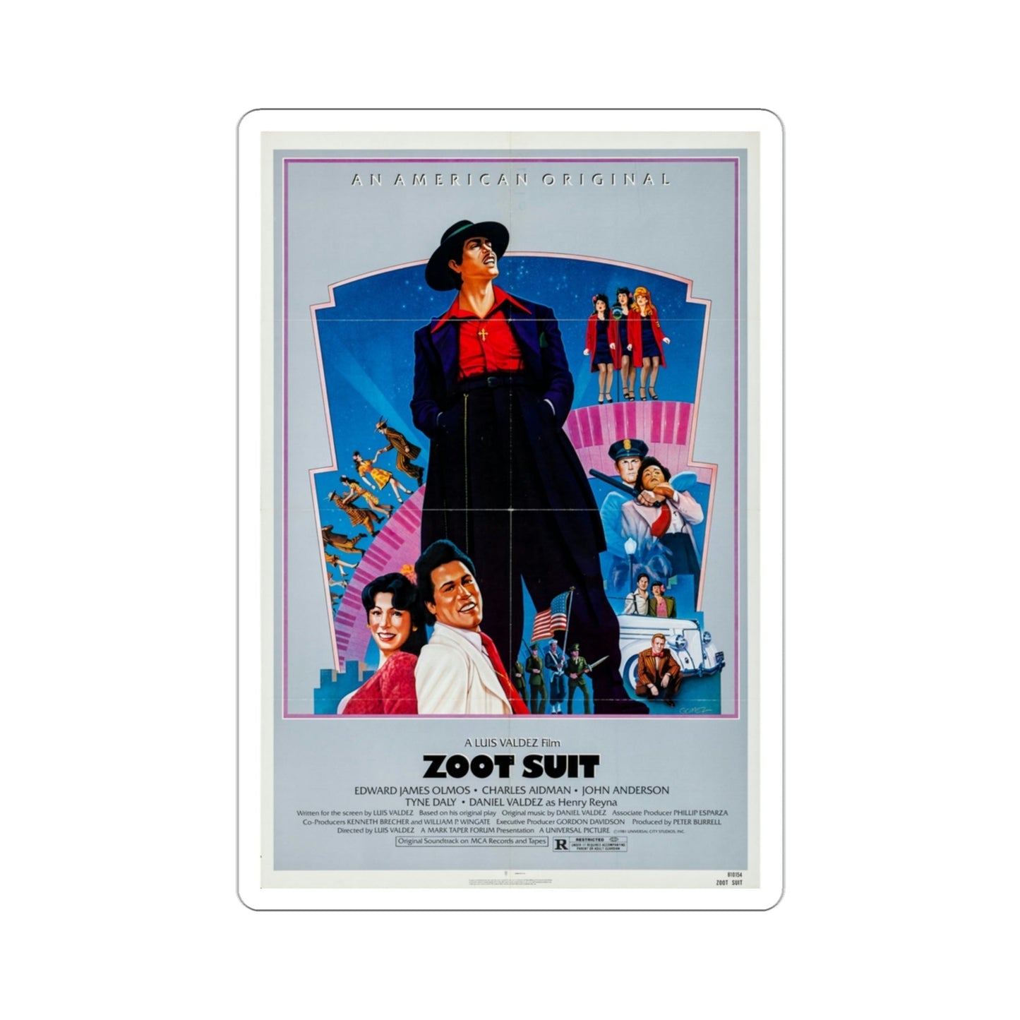 Zoot Suit 1981 Movie Poster STICKER Vinyl Die-Cut Decal-3 Inch-The Sticker Space