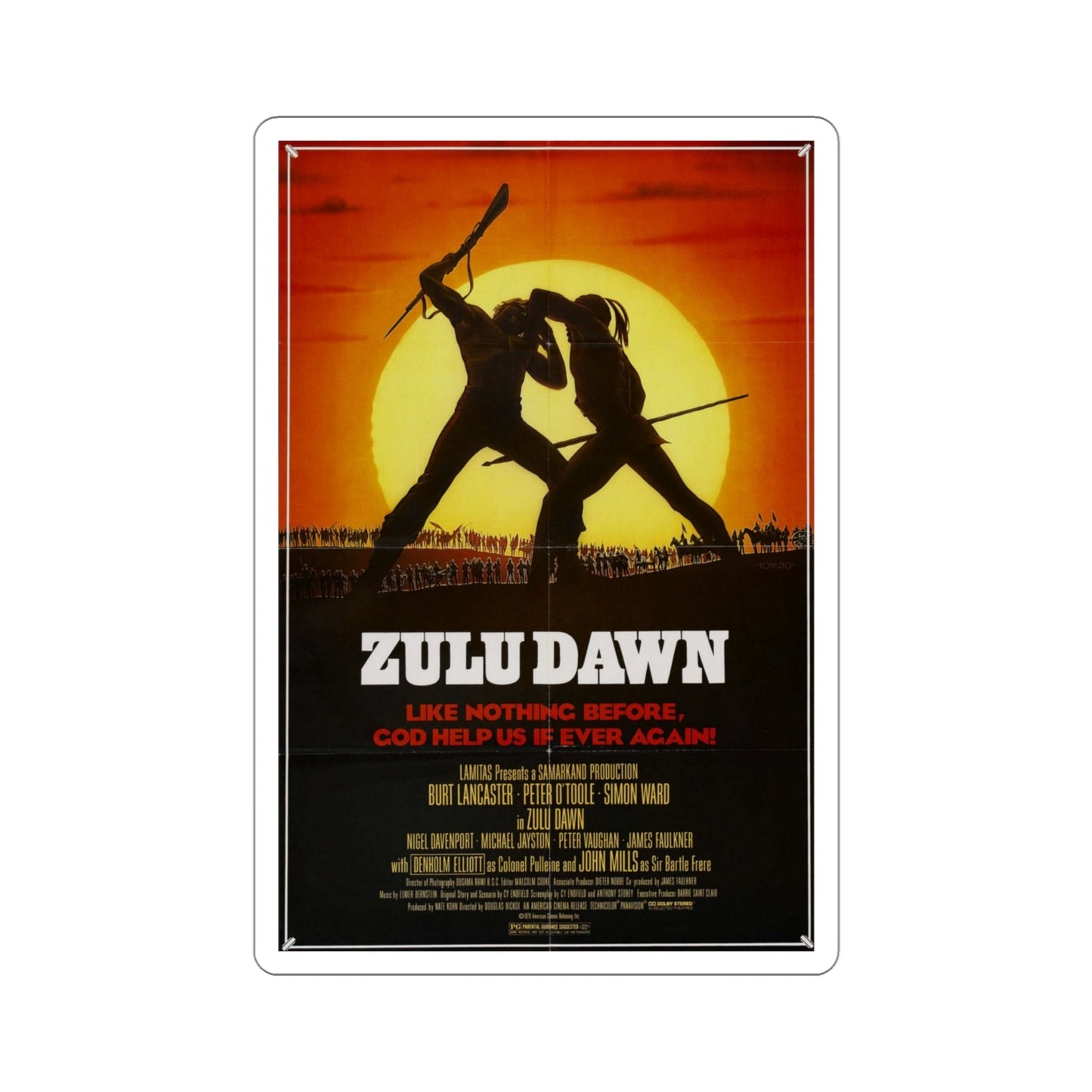Zulu Dawn 1979 Movie Poster STICKER Vinyl Die-Cut Decal-4 Inch-The Sticker Space