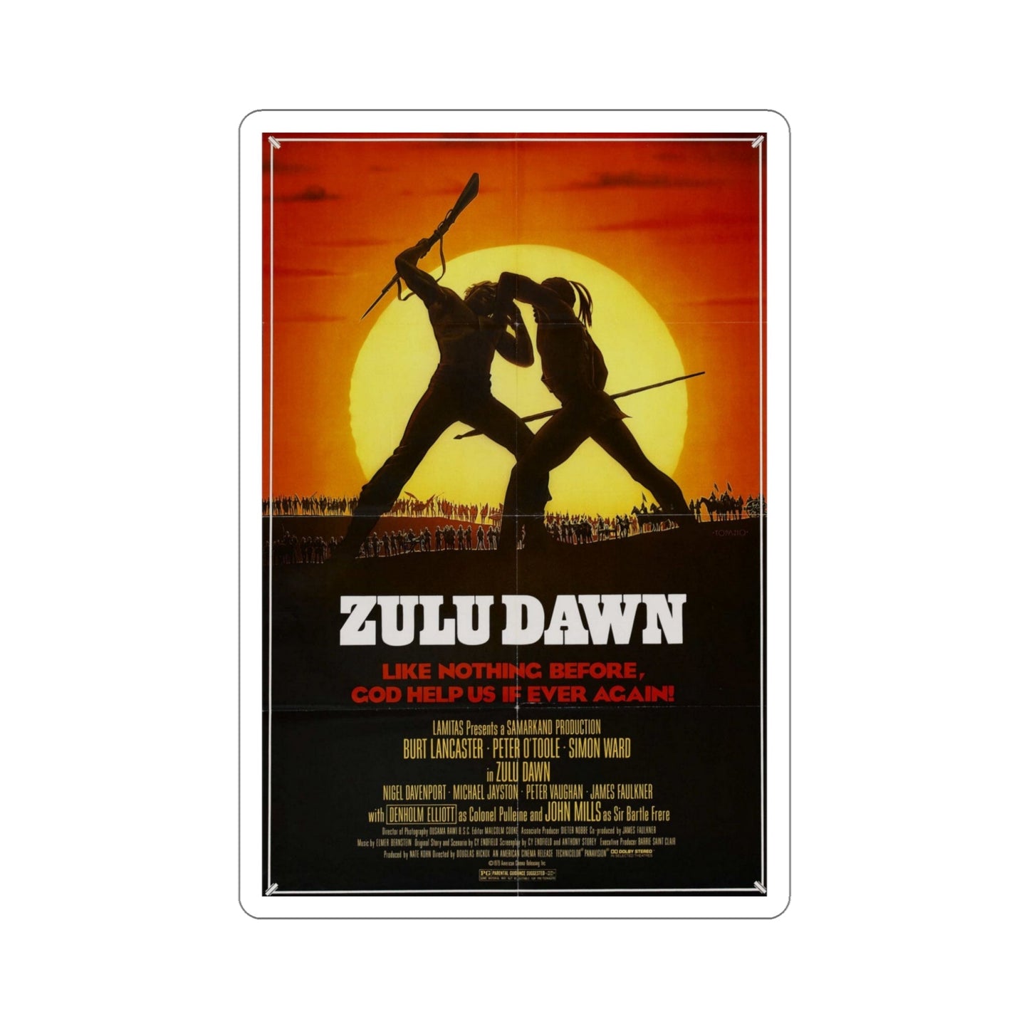 Zulu Dawn 1979 Movie Poster STICKER Vinyl Die-Cut Decal-5 Inch-The Sticker Space