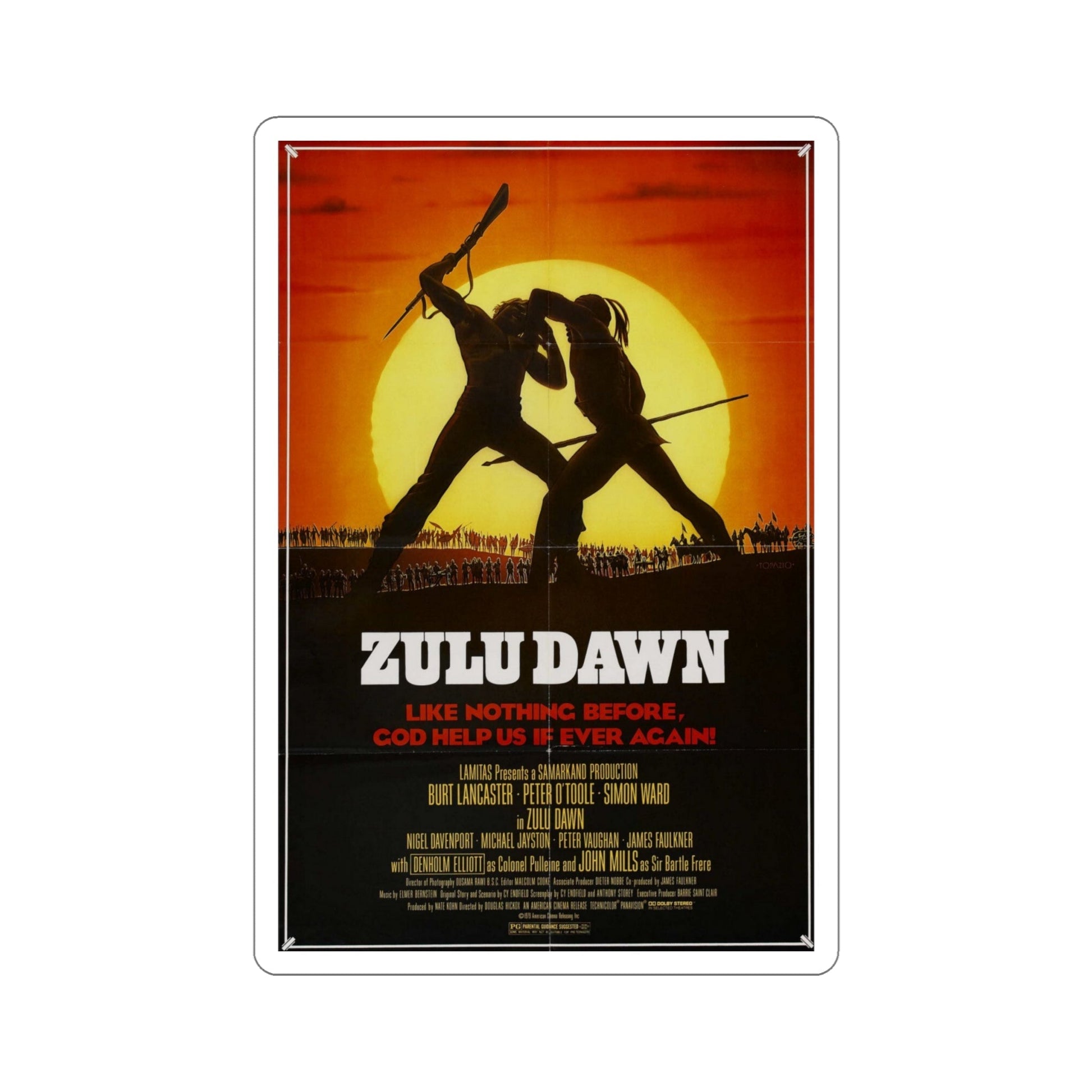 Zulu Dawn 1979 Movie Poster STICKER Vinyl Die-Cut Decal-6 Inch-The Sticker Space