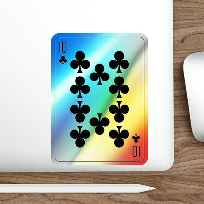 10 of Clubs Playing Card Holographic STICKER Die-Cut Vinyl Decal-The Sticker Space