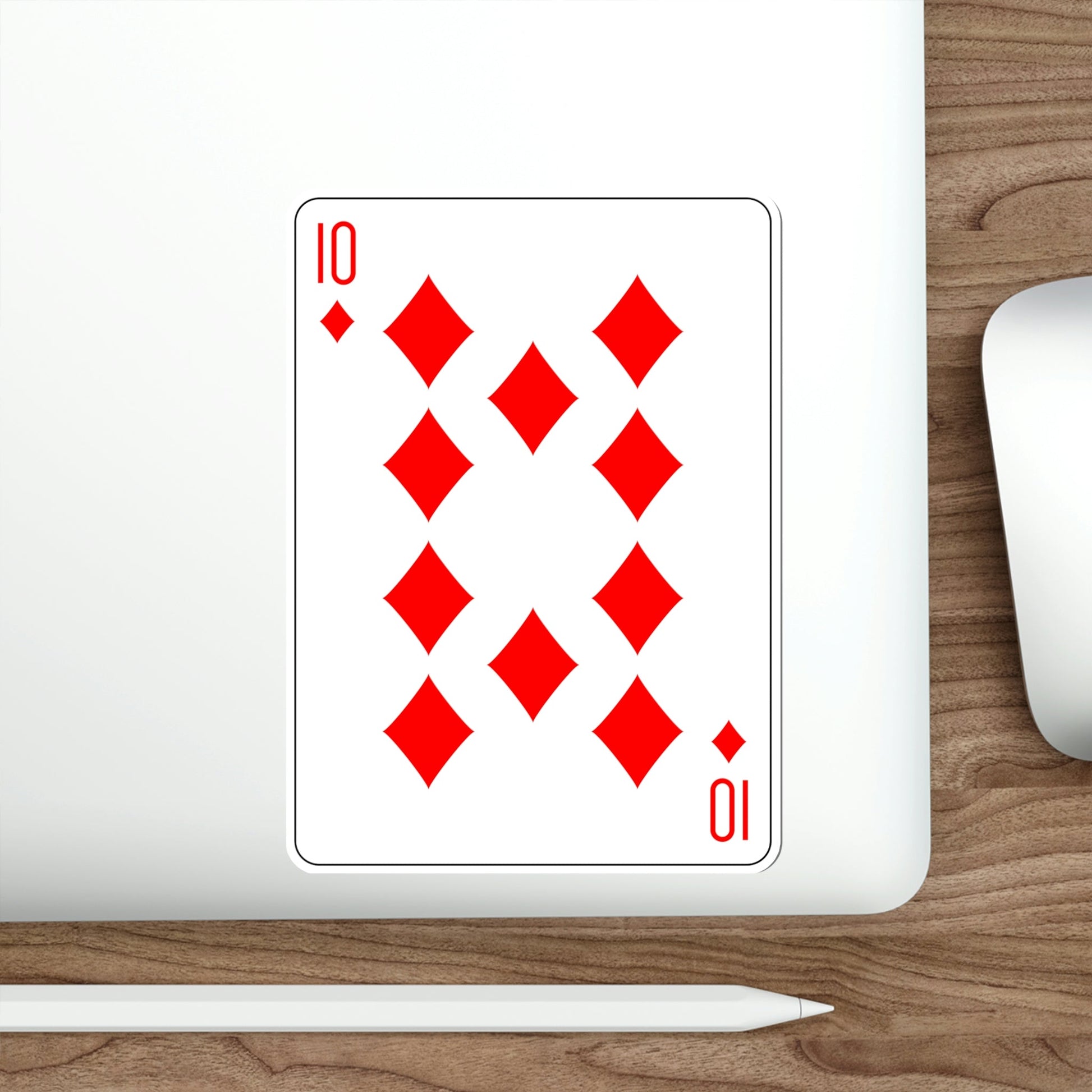 10 of Diamonds Playing Card STICKER Vinyl Die-Cut Decal-The Sticker Space