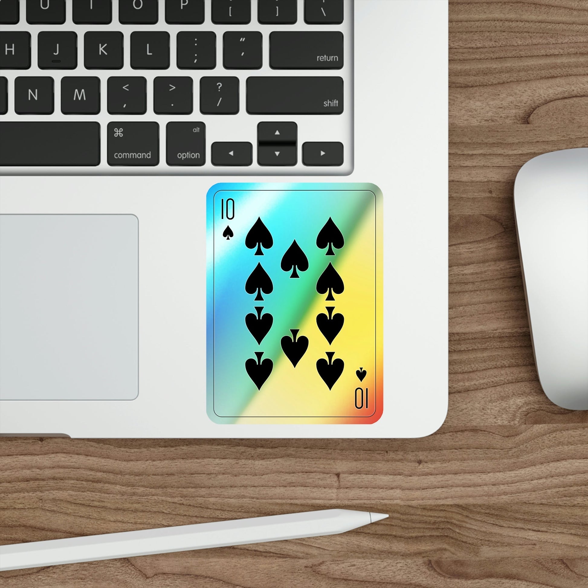 10 of Spades Playing Card Holographic STICKER Die-Cut Vinyl Decal-The Sticker Space