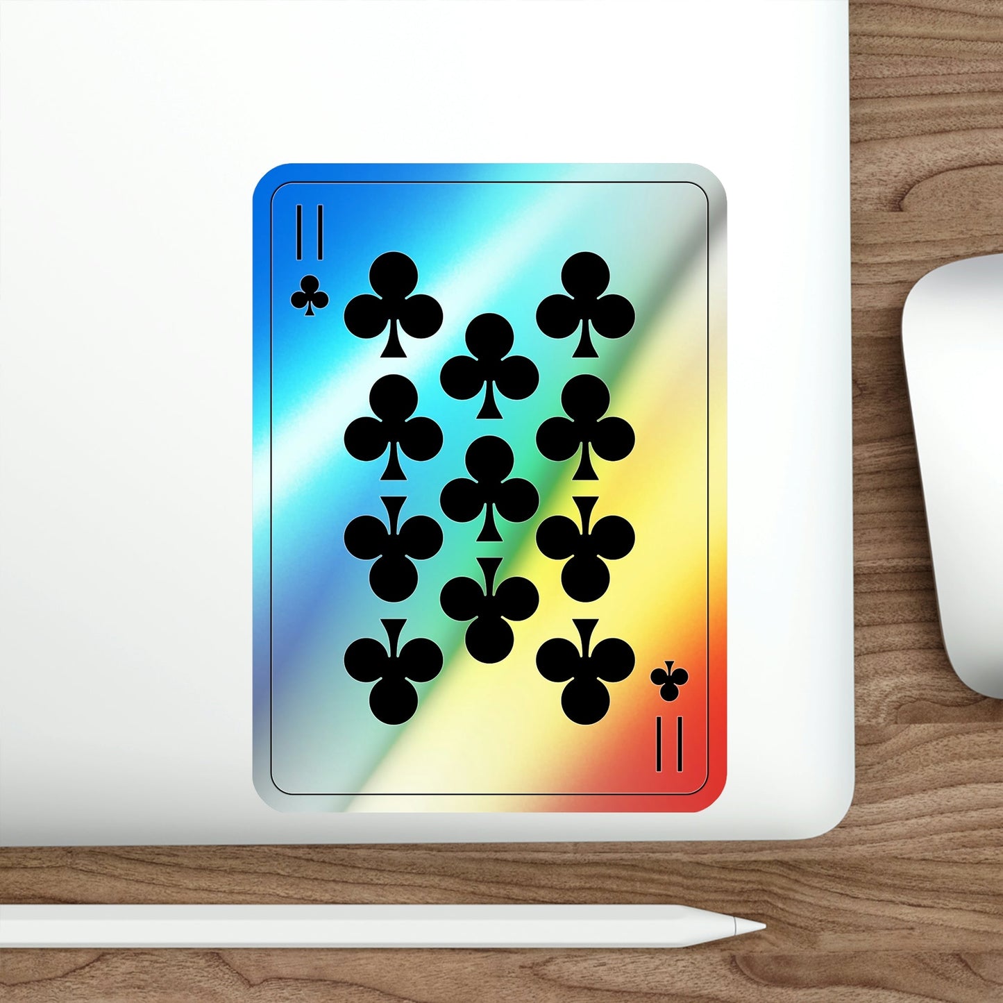 11 of Clubs Playing Card Holographic STICKER Die-Cut Vinyl Decal-The Sticker Space