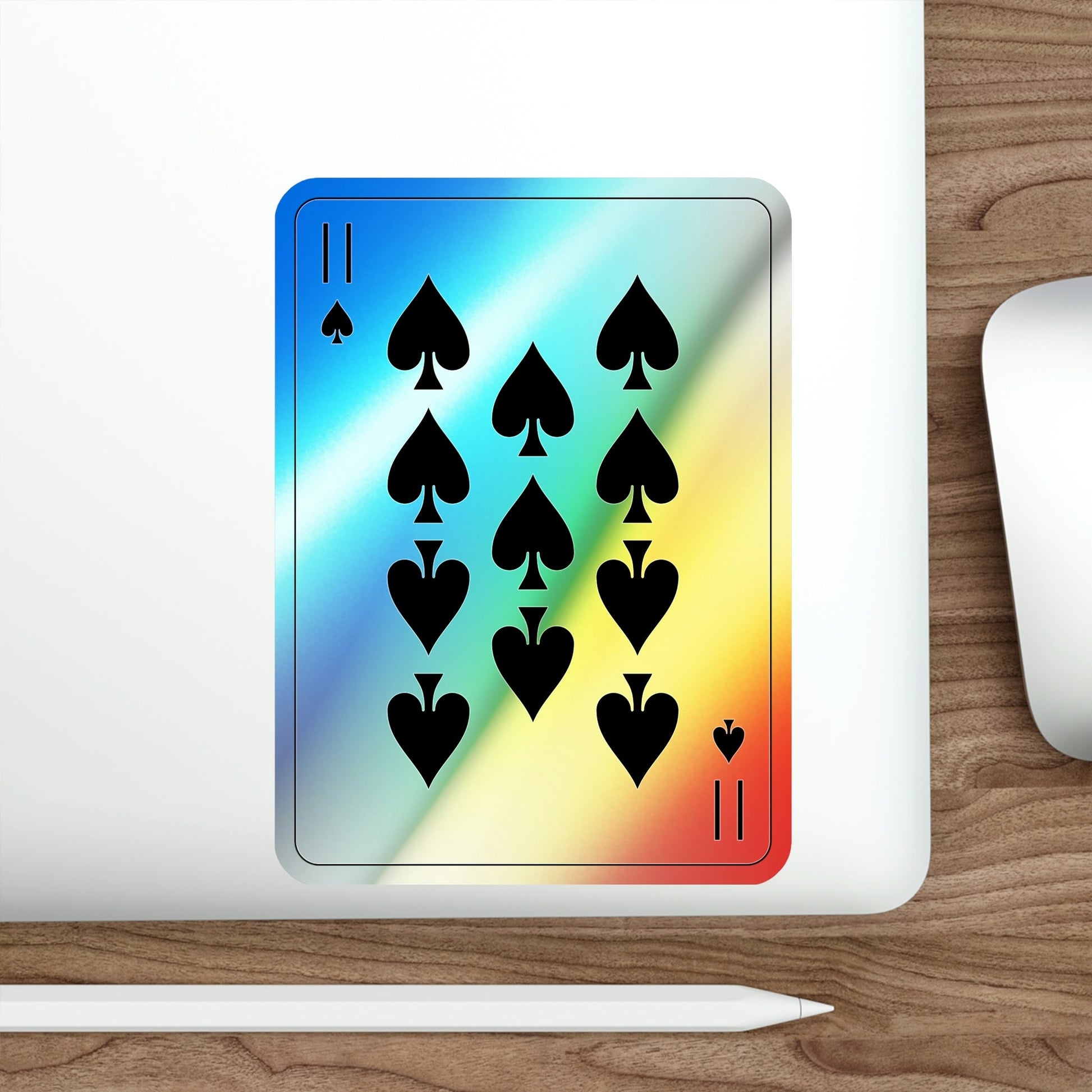 11 of Spades Playing Card Holographic STICKER Die-Cut Vinyl Decal-The Sticker Space