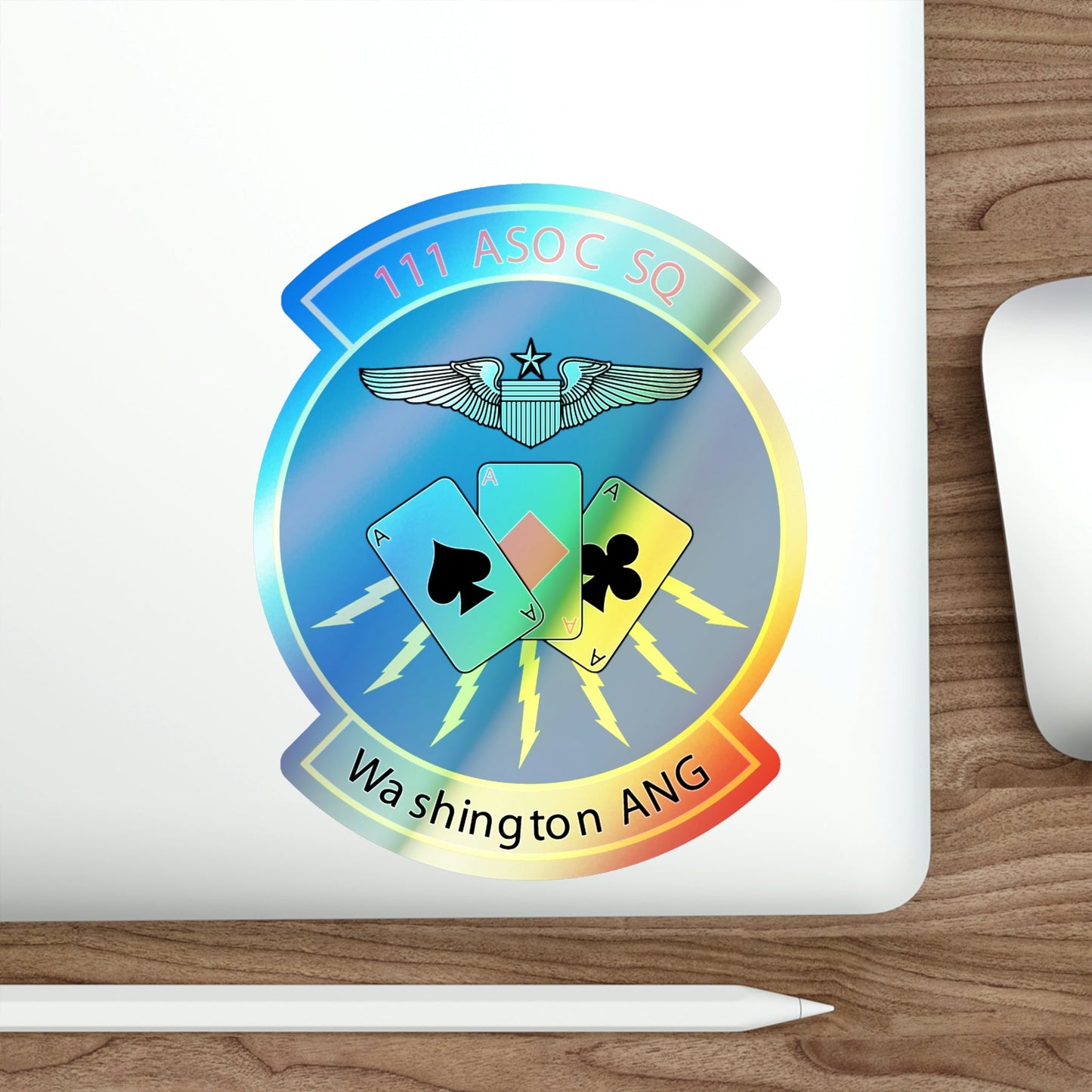 111 ASOC Sq Washington ANG (U.S. Air Force) Holographic STICKER Die-Cut Vinyl Decal-The Sticker Space