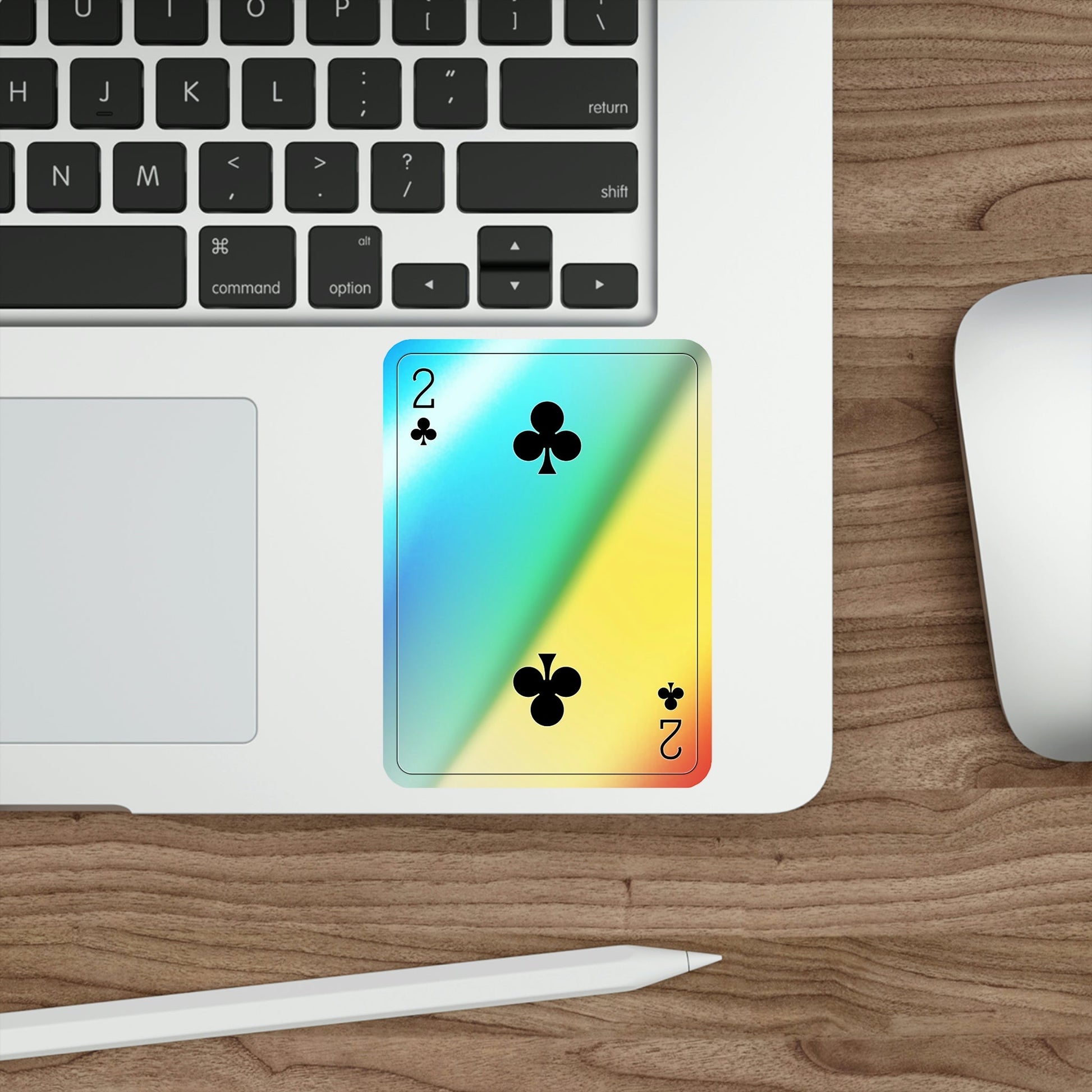 2 of Clubs Playing Card Holographic STICKER Die-Cut Vinyl Decal-The Sticker Space