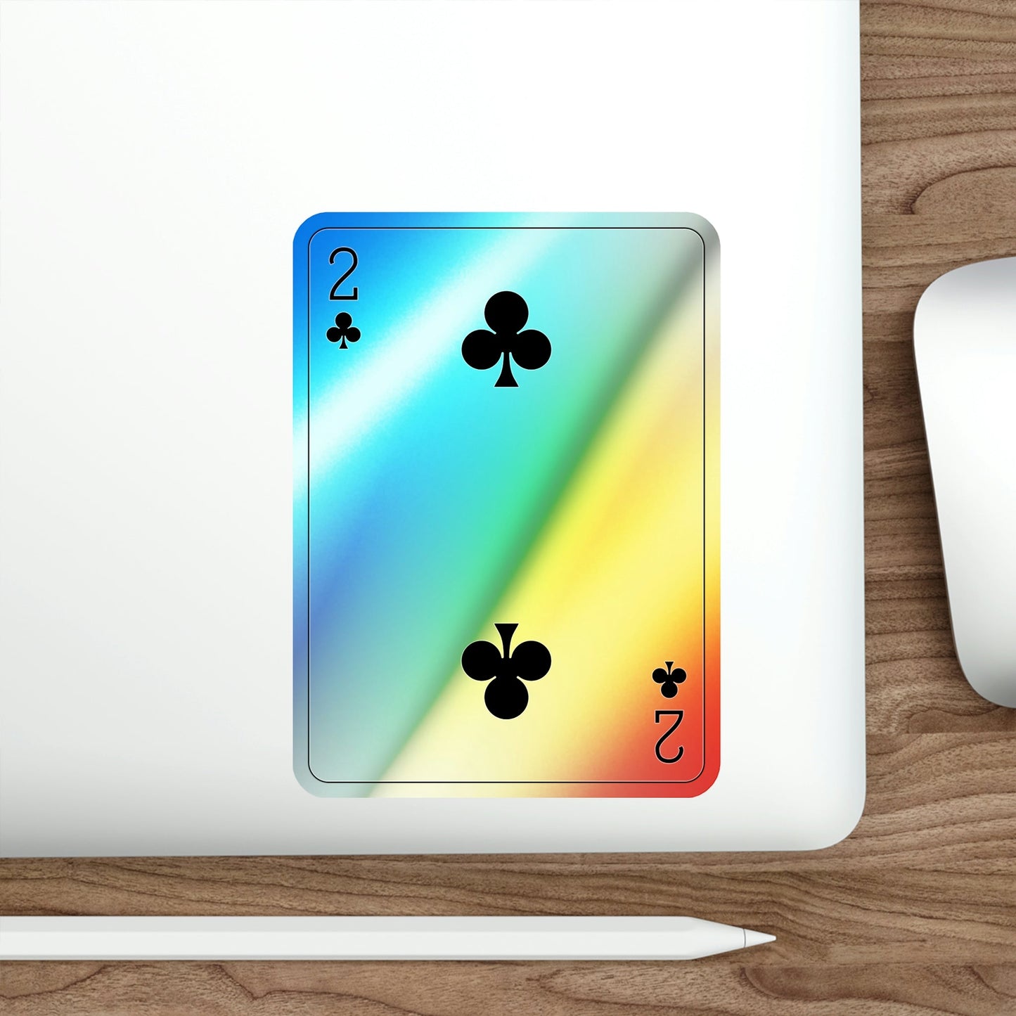 2 of Clubs Playing Card Holographic STICKER Die-Cut Vinyl Decal-The Sticker Space