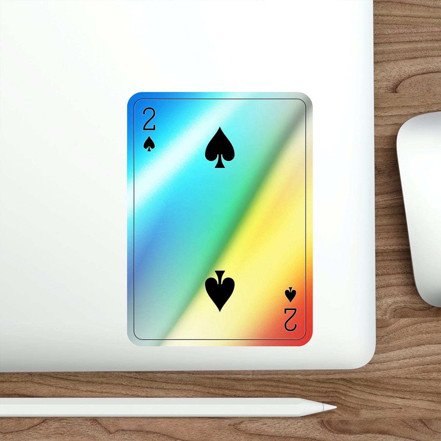 2 of Spades Playing Card Holographic STICKER Die-Cut Vinyl Decal-The Sticker Space