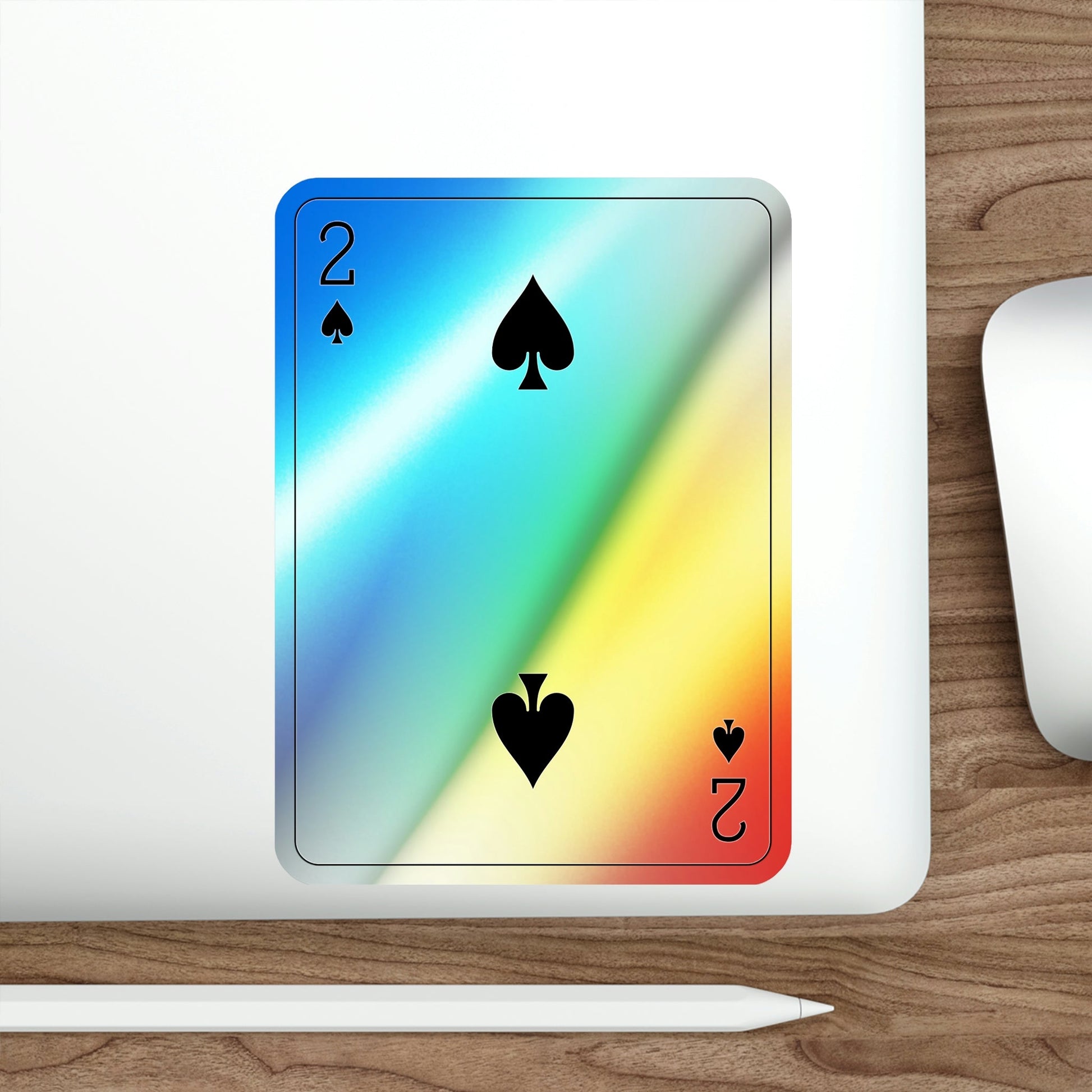 2 of Spades Playing Card Holographic STICKER Die-Cut Vinyl Decal-The Sticker Space