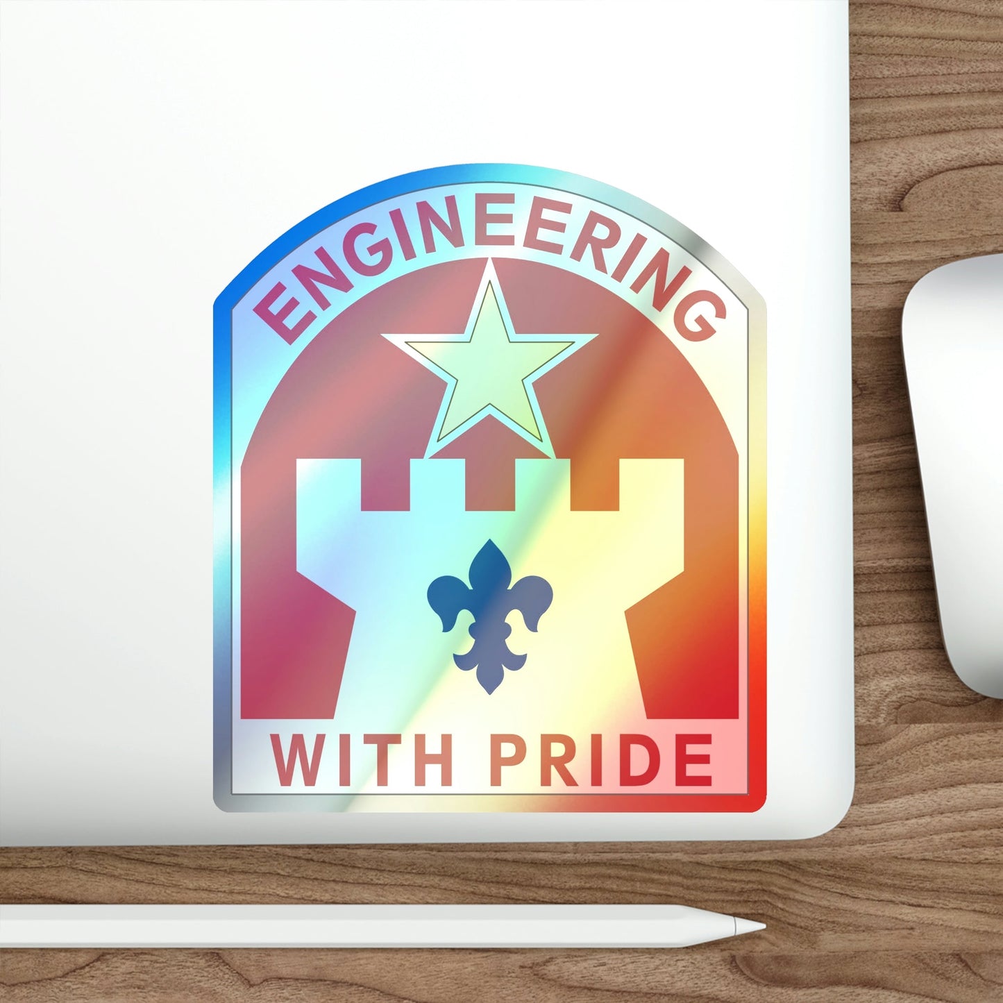 308 Engineer Group (U.S. Army) Holographic STICKER Die-Cut Vinyl Decal-The Sticker Space