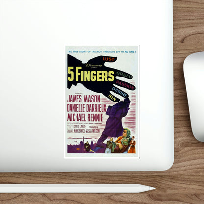 5 Fingers 1952 Movie Poster STICKER Vinyl Die-Cut Decal-The Sticker Space