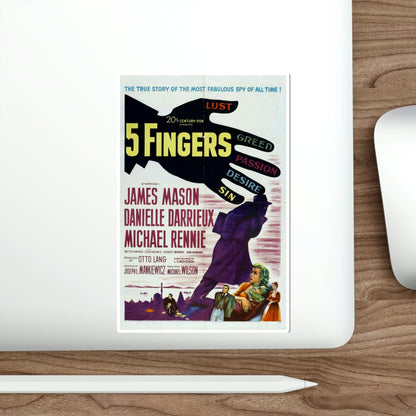 5 Fingers 1952 Movie Poster STICKER Vinyl Die-Cut Decal-The Sticker Space