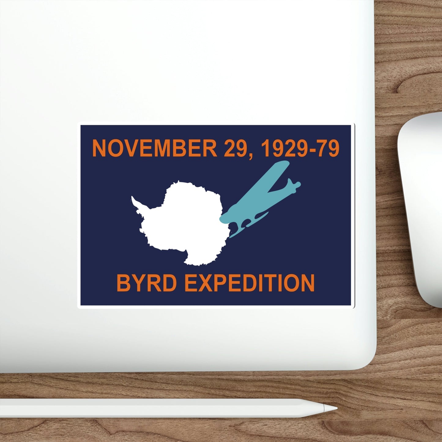 50th Anniversary Commemorative Flag of Byrd's First Antarctic Expedition STICKER Vinyl Die-Cut Decal-The Sticker Space