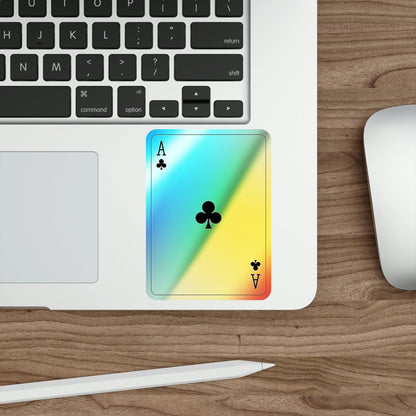 Ace of Clubs Playing Card Holographic STICKER Die-Cut Vinyl Decal-The Sticker Space