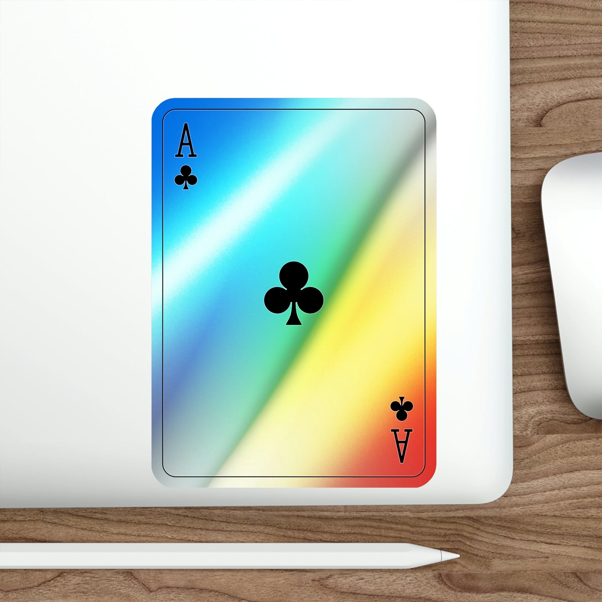 Ace of Clubs Playing Card Holographic STICKER Die-Cut Vinyl Decal-The Sticker Space