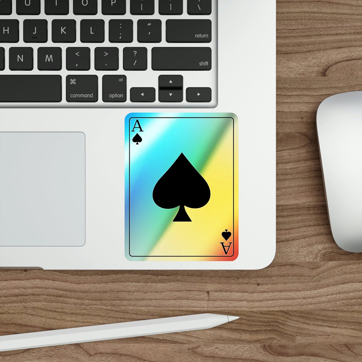 Ace of Spades Playing Card Holographic STICKER Die-Cut Vinyl Decal-The Sticker Space
