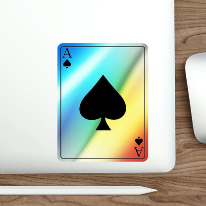 Ace of Spades Playing Card Holographic STICKER Die-Cut Vinyl Decal-The Sticker Space
