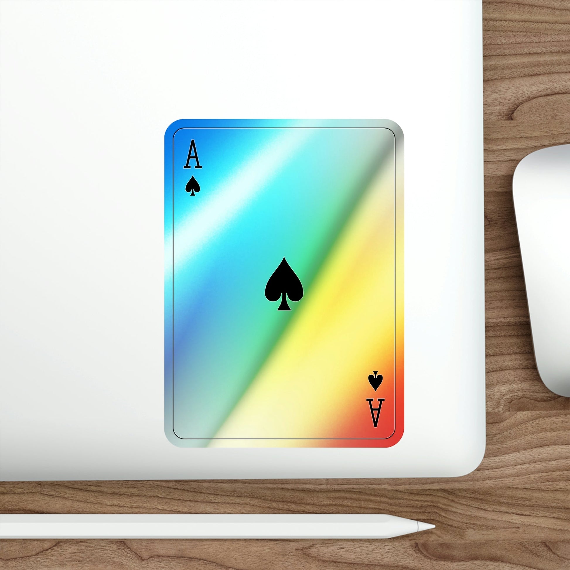 Ace of Spades Playing Card v2 Holographic STICKER Die-Cut Vinyl Decal-The Sticker Space