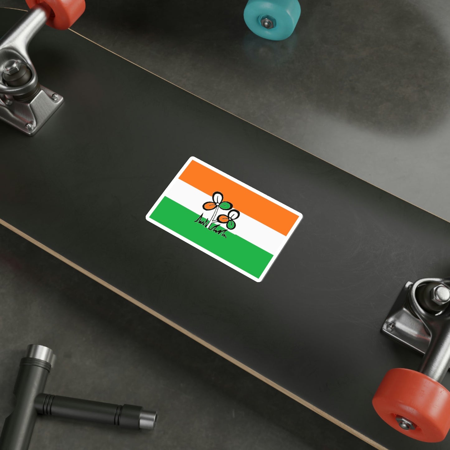 All India Trinamool Congress Flag (India) STICKER Vinyl Die-Cut Decal-The Sticker Space