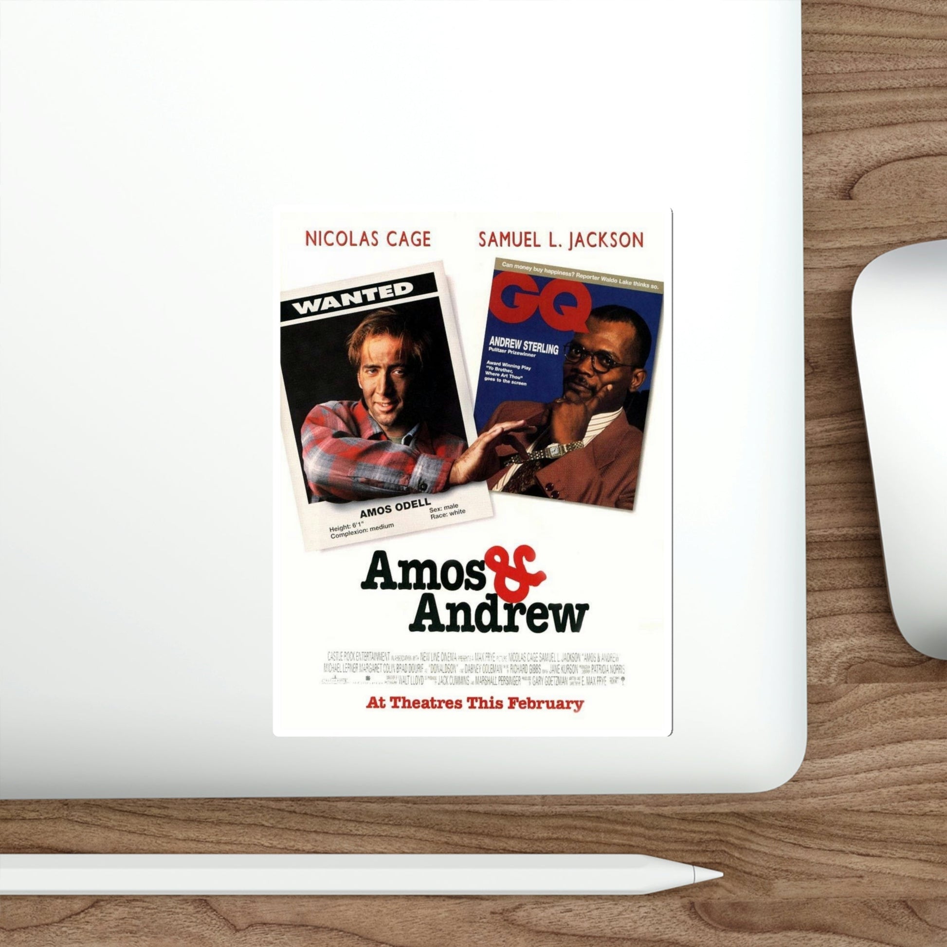 Amos & Andrew 1993 Movie Poster STICKER Vinyl Die-Cut Decal-The Sticker Space