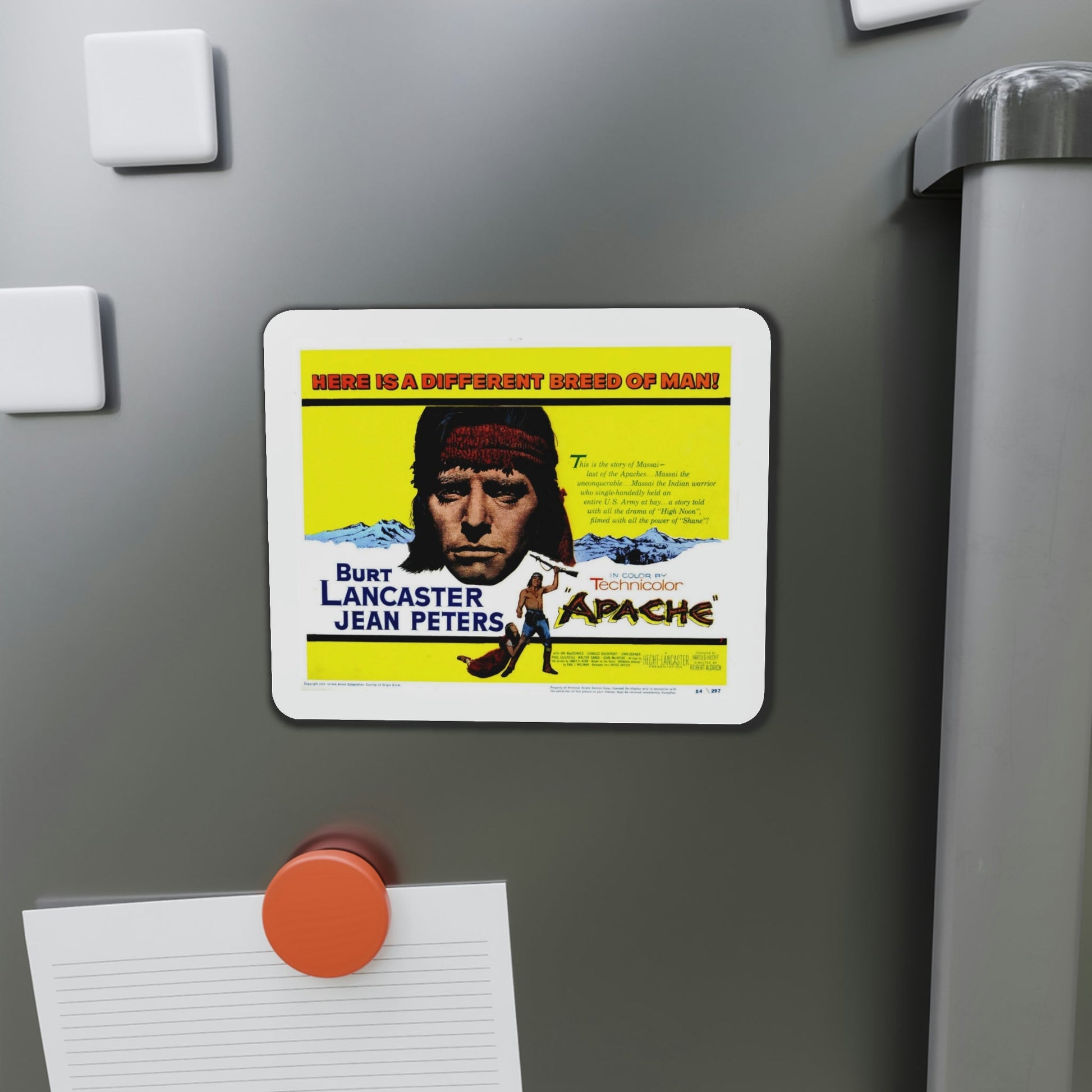 Apache 1954 Movie Poster Die-Cut Magnet-The Sticker Space