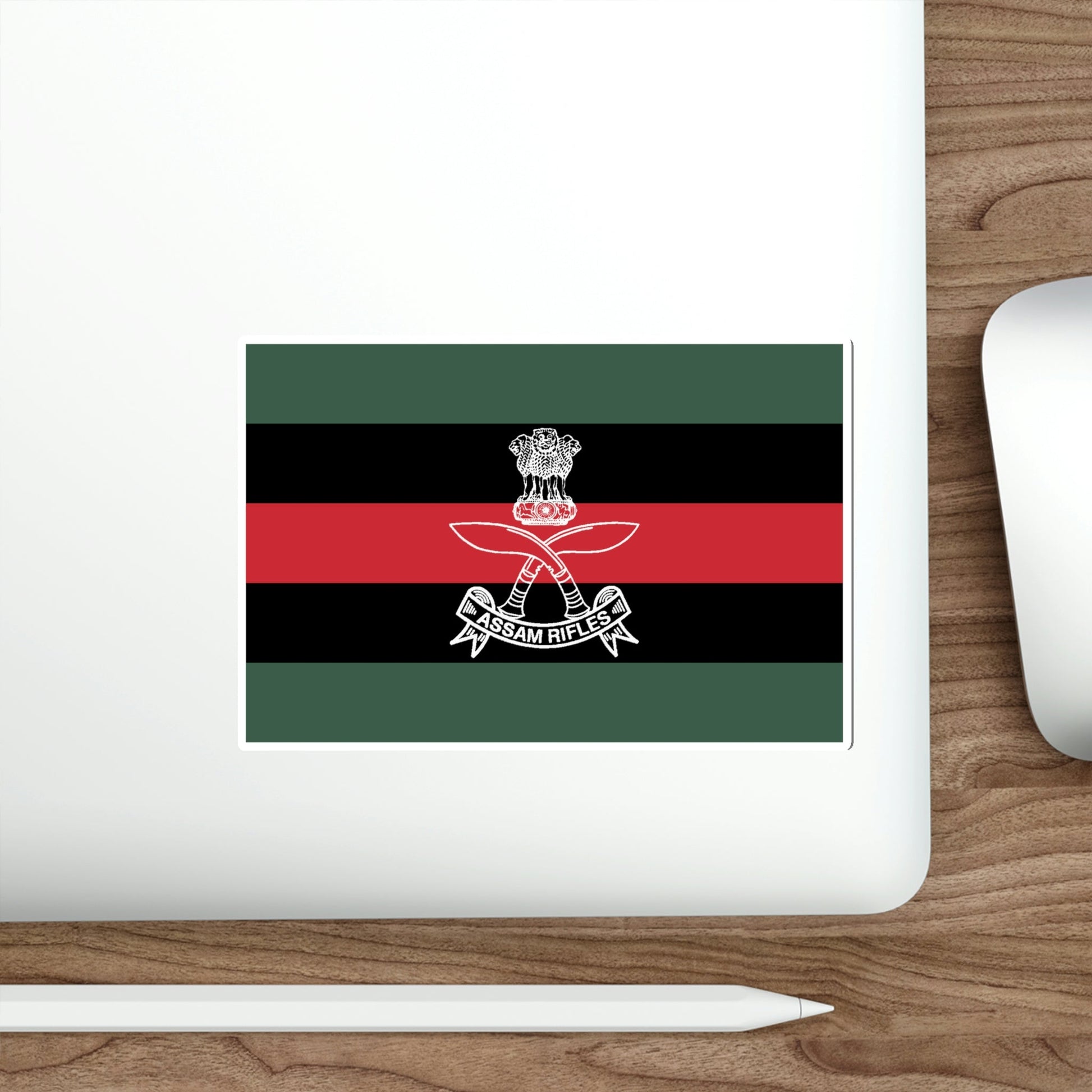 Assam Rifles Flag (India) STICKER Vinyl Die-Cut Decal-The Sticker Space