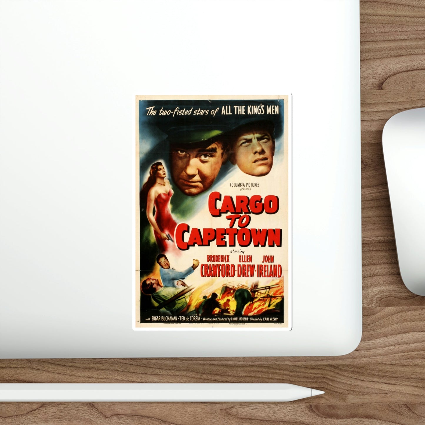 Cargo to Capetown 1950 Movie Poster STICKER Vinyl Die-Cut Decal-The Sticker Space