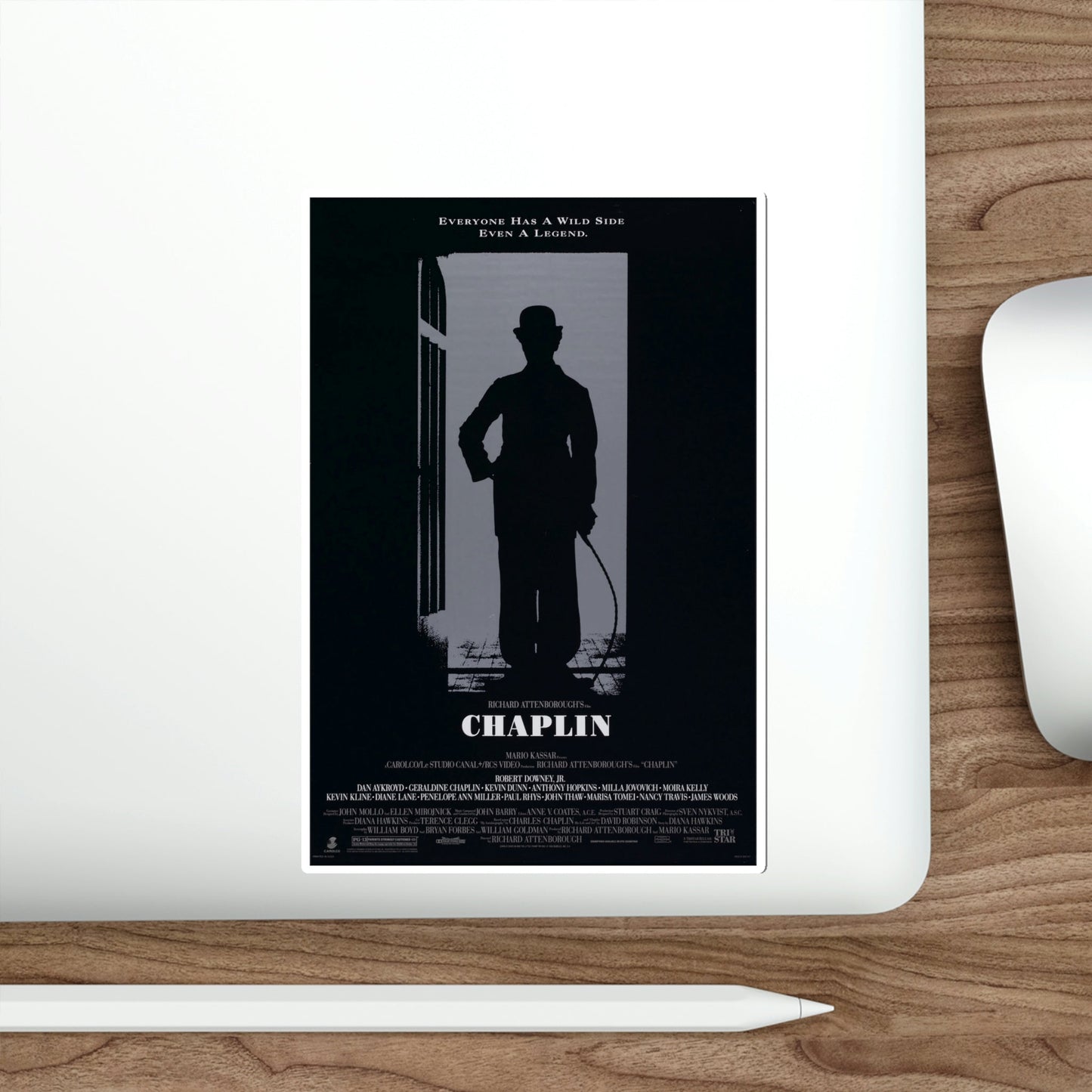 Chaplin 1992 Movie Poster STICKER Vinyl Die-Cut Decal-The Sticker Space