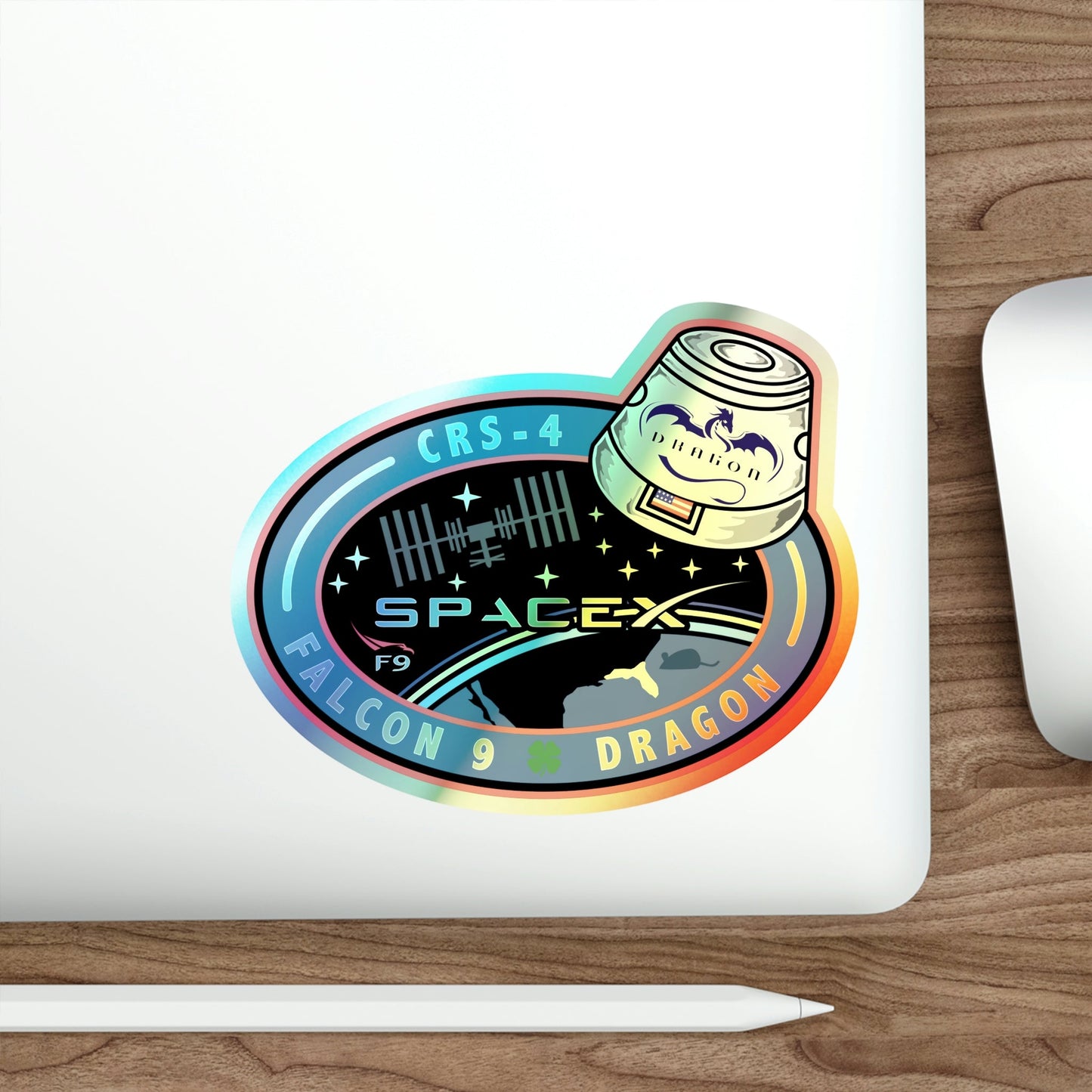 CRS-4 (SpaceX) Holographic STICKER Die-Cut Vinyl Decal-The Sticker Space