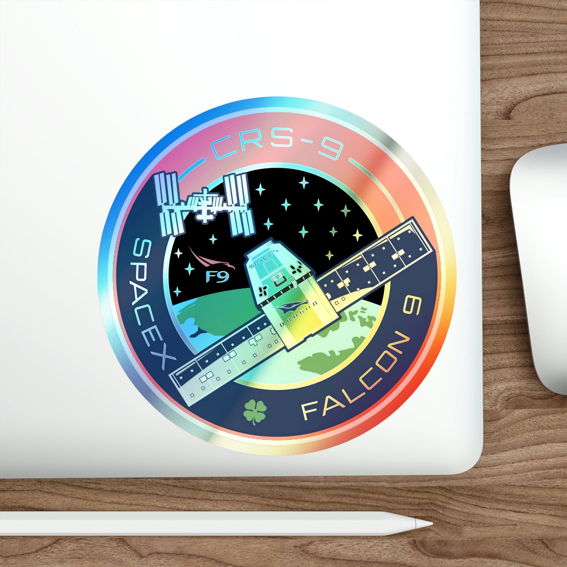CRS-9 (SpaceX) Holographic STICKER Die-Cut Vinyl Decal-The Sticker Space