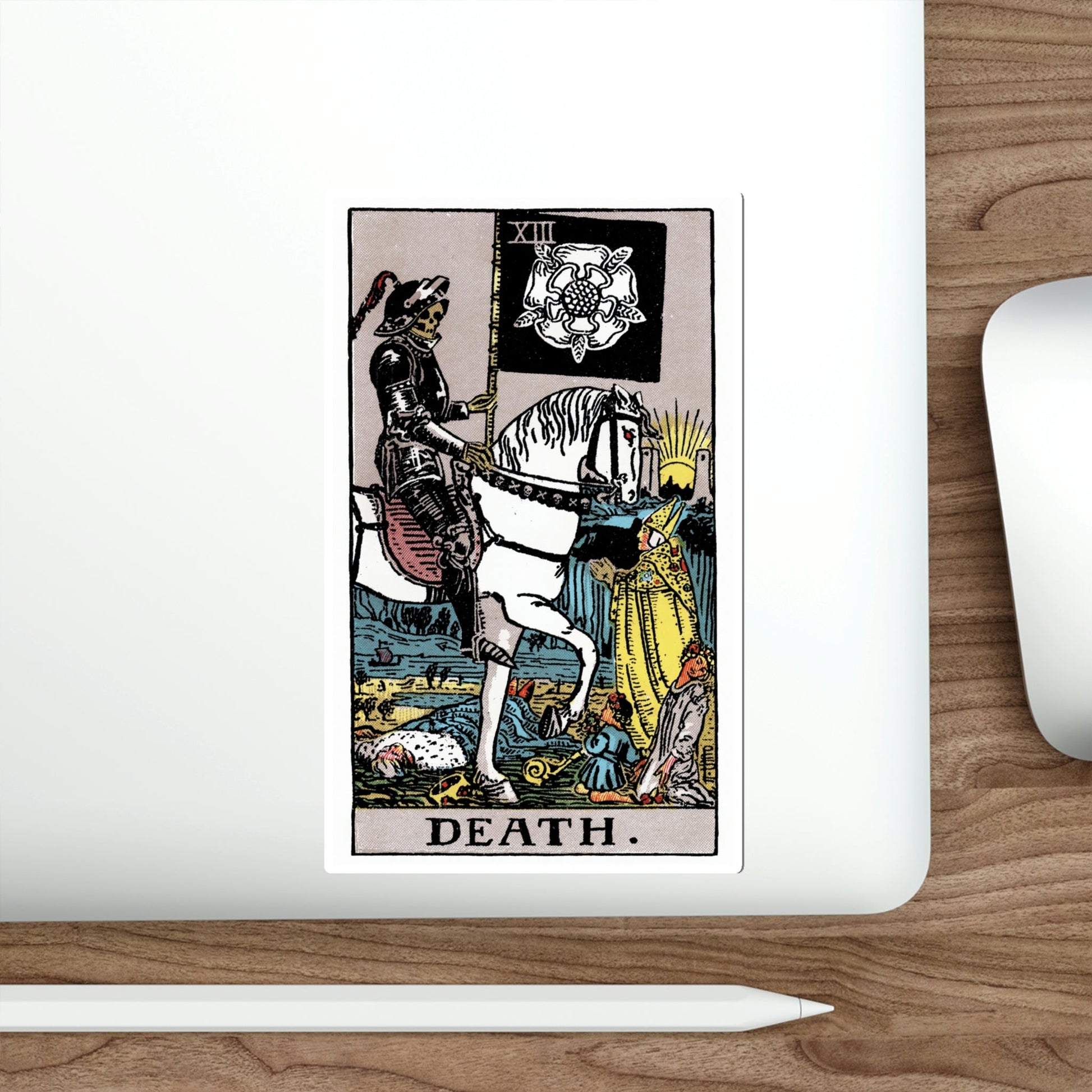 Death (Rider Waite Tarot Deck) STICKER Vinyl Die-Cut Decal-The Sticker Space