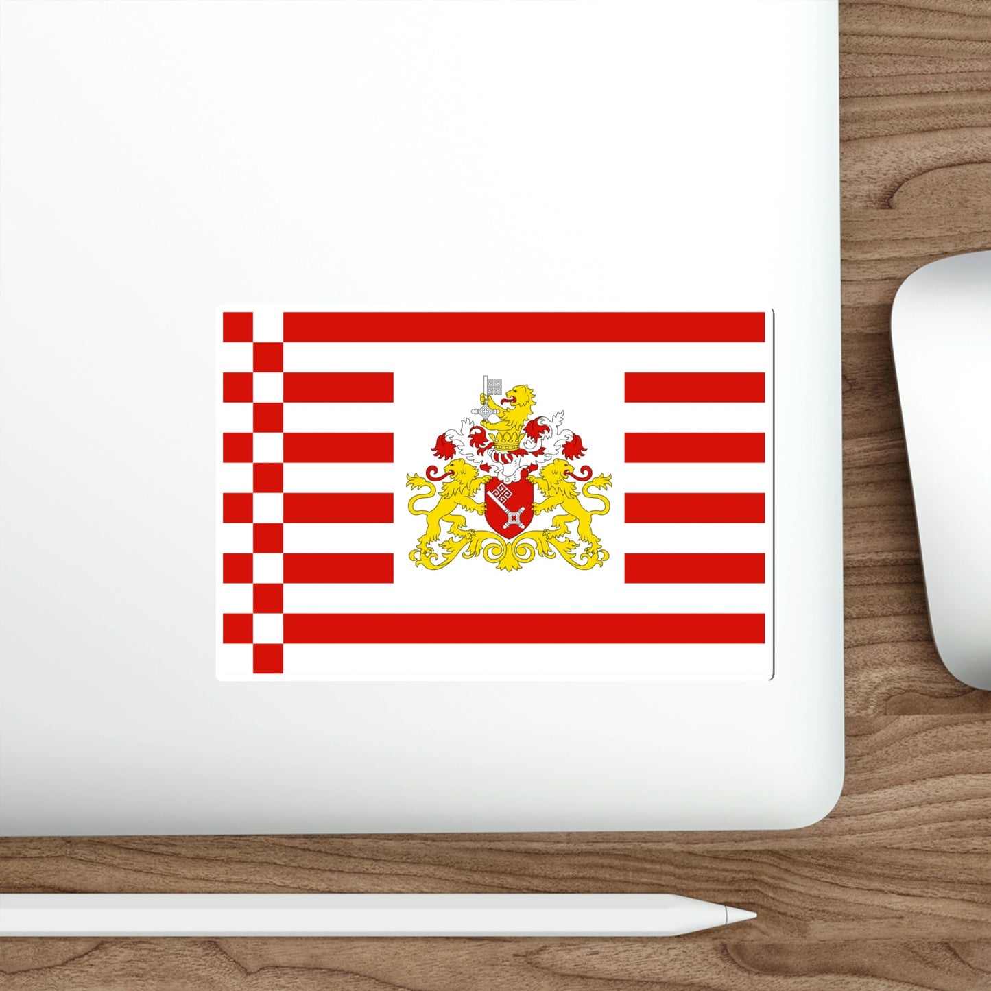 Flag of Bremen with flag arms Germany STICKER Vinyl Die-Cut Decal-The Sticker Space
