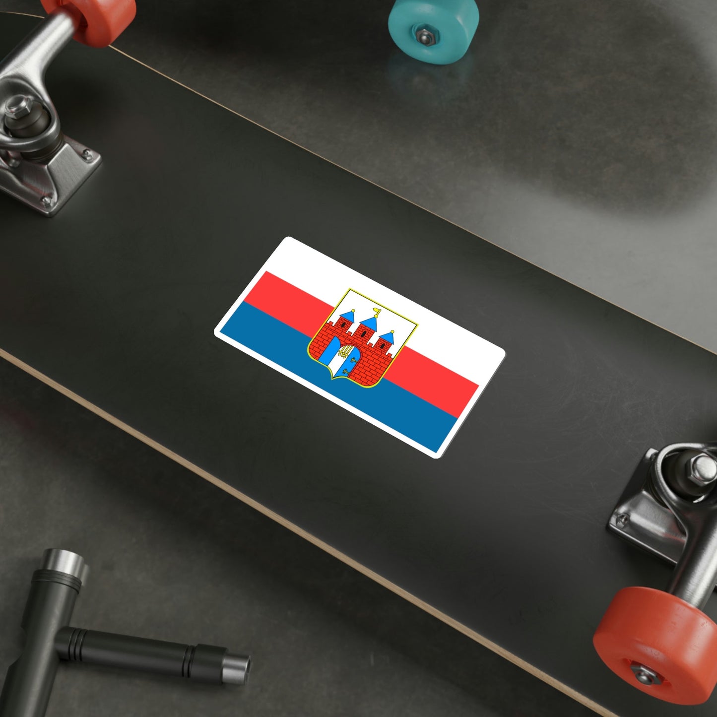 Flag of Bydgoszcz Poland STICKER Vinyl Die-Cut Decal-The Sticker Space
